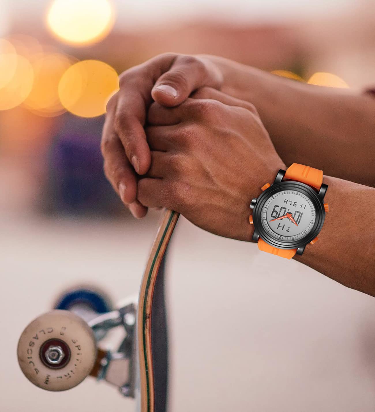 BUREI Mens Analog Digital Sport Watches with Alarm Stopwatch LED Backlight Rubber Strap