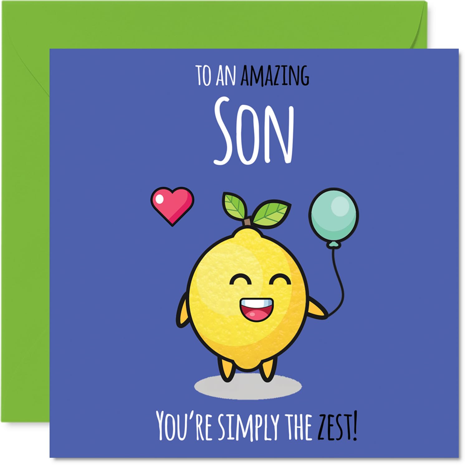 Son Birthday Card - Simply The Zest - Happy Birthday Card for Son from Dad Mum, 145mm cute lemon Bday Greeting Cards