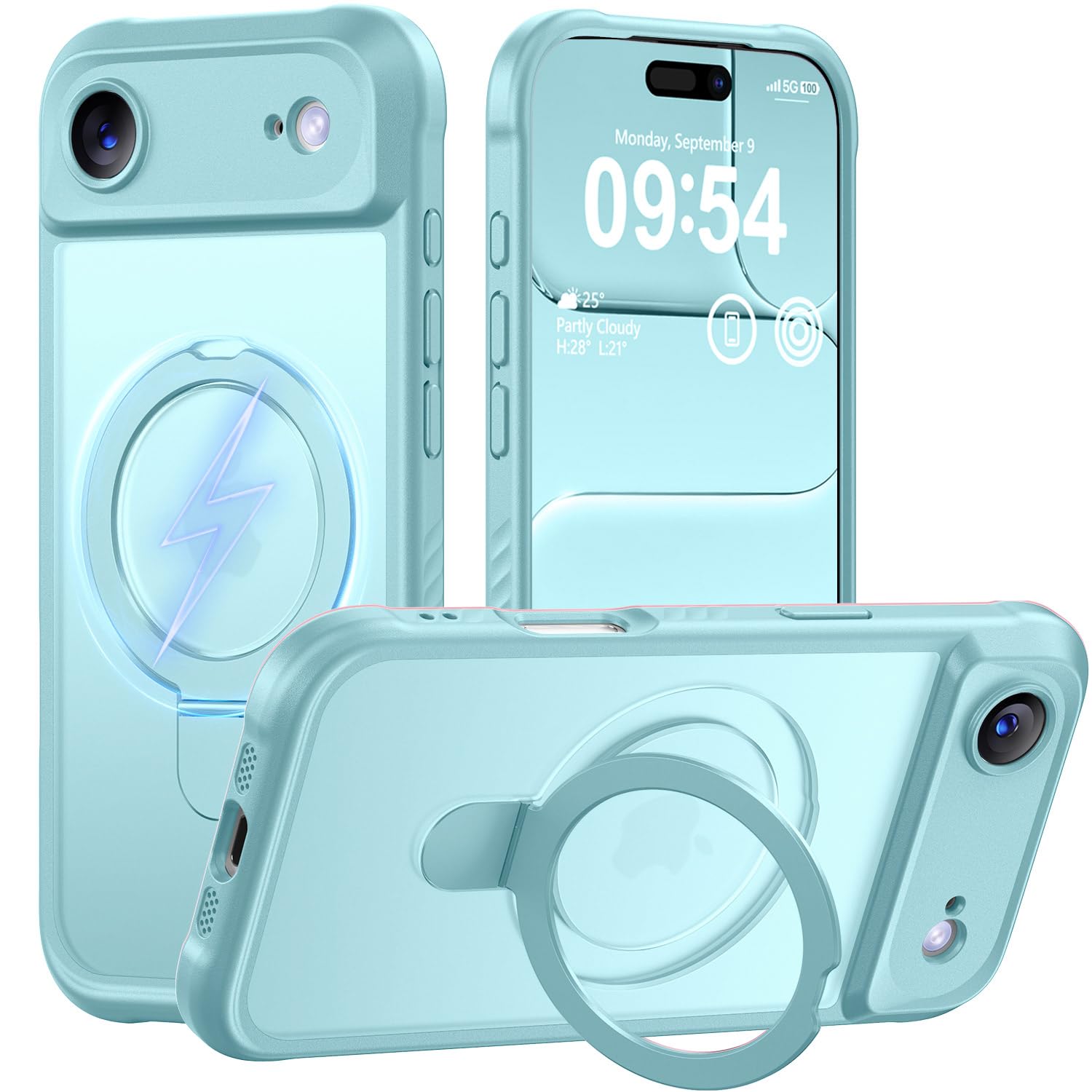 MOCCA Magnetic for iPhone 17 Air Case with Stand,Blue