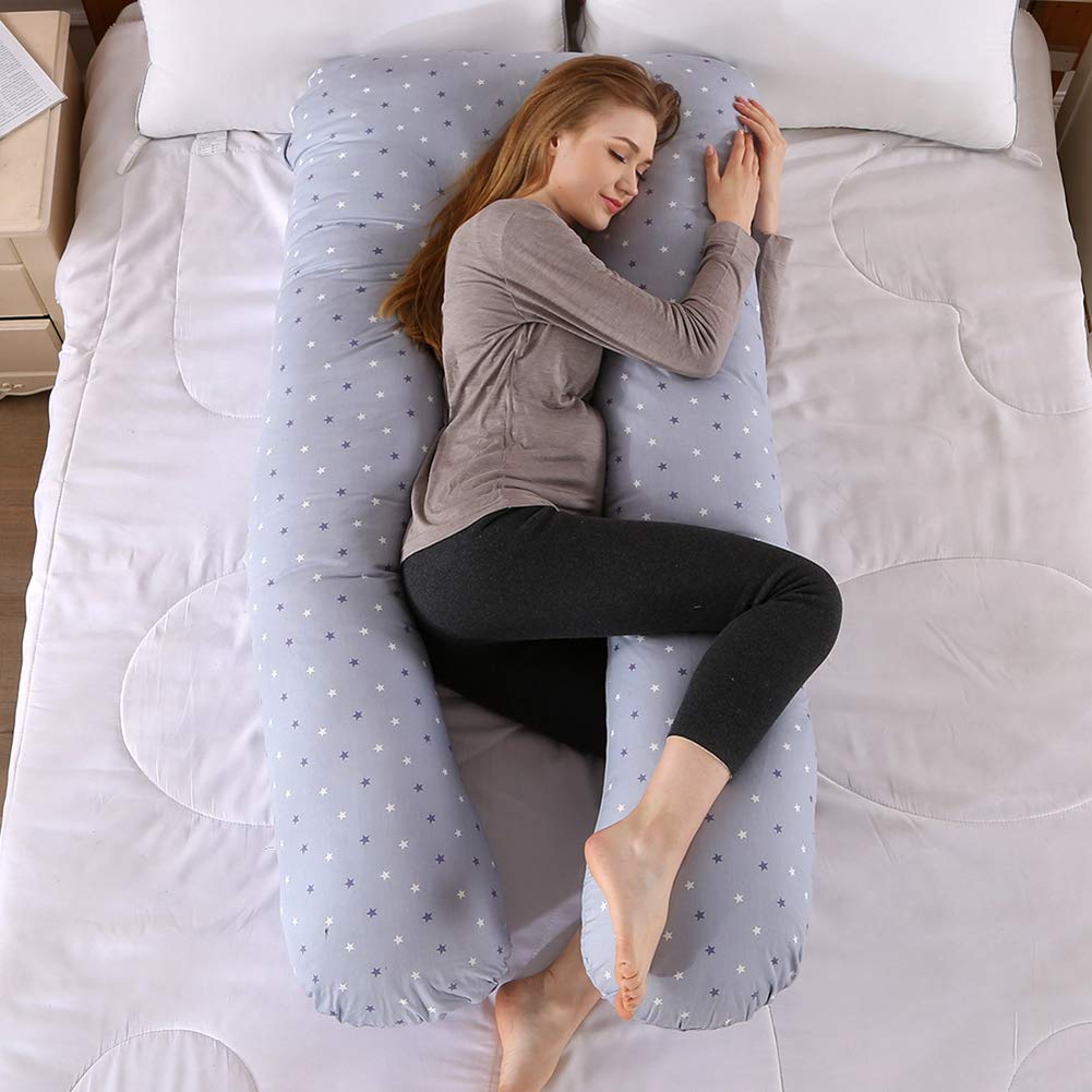 Cuscino a Forma di U Morbido Corpo Completo Cuscino per Gravidanza Allattamento Cuscino Maternità Ergonomico Comfort Cuscino Regolabile,130x70cm,Come immagine2