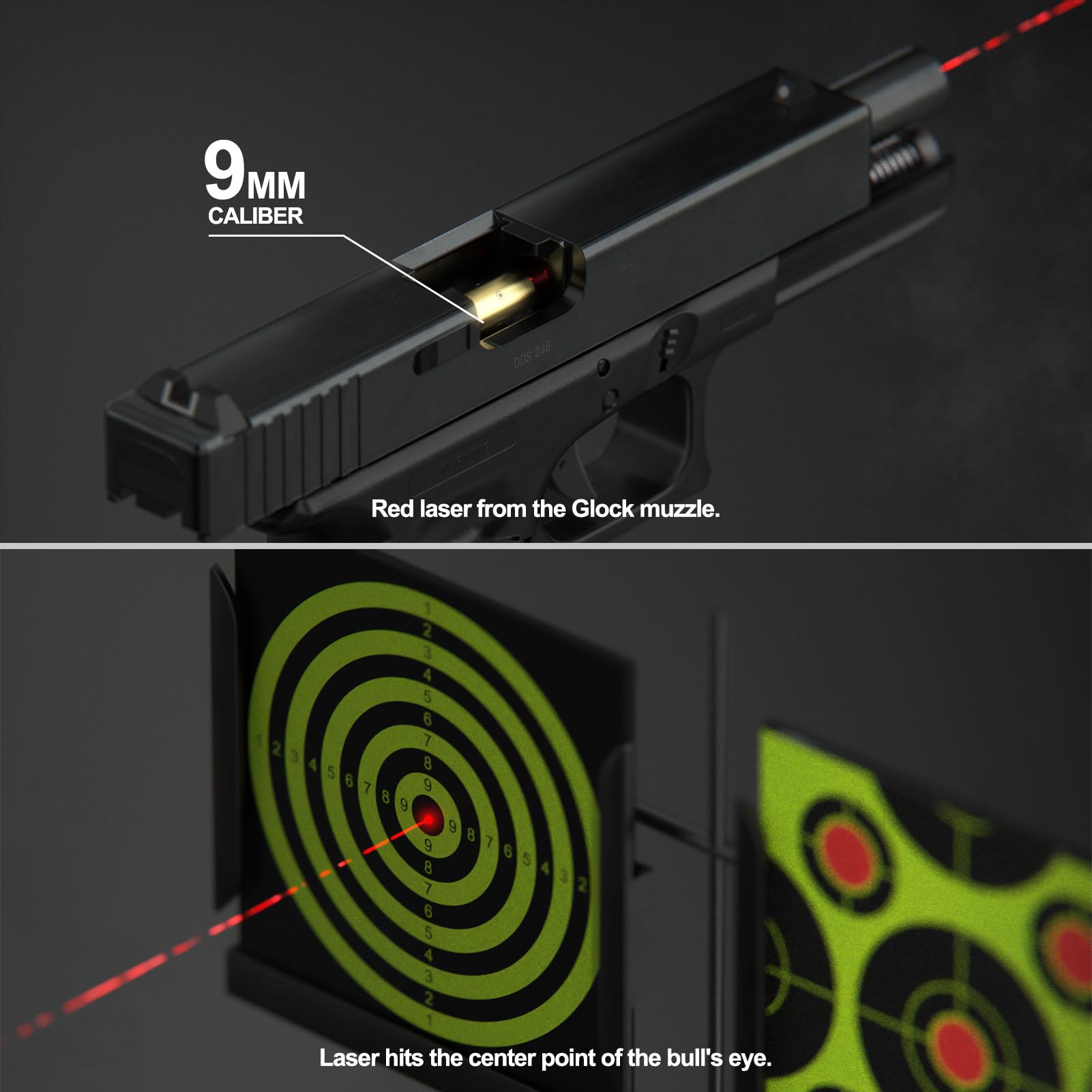Feyachi Bore Sight 9mm Red Dot Laser Zeroing Bore 