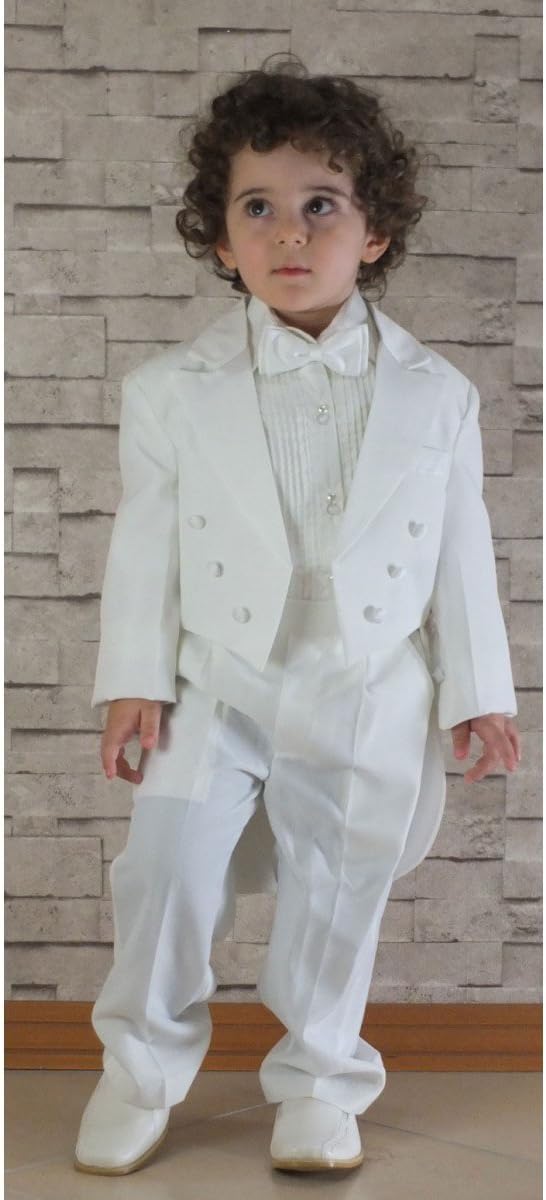 Beau Kid Baby and Boys 5 Piece Christening Communion Tuxedo Tail Suits