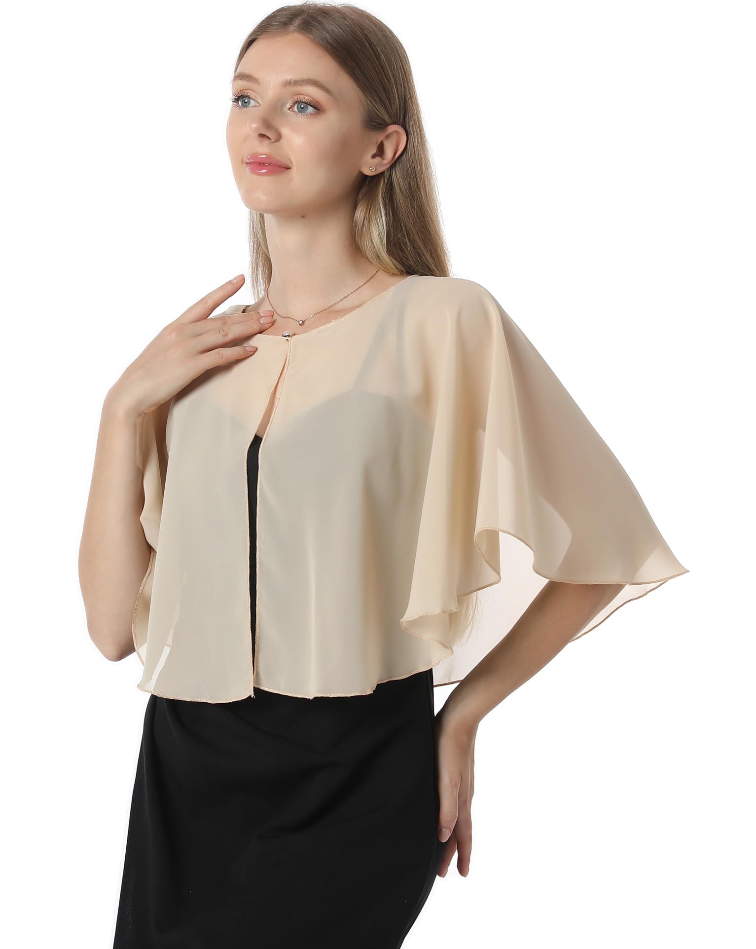 HotshawlChiffon Capelet Soft capes Shawls and Wraps for Evening Dress Wedding Cape 1920s shawl accessories for women flapper Cover Up