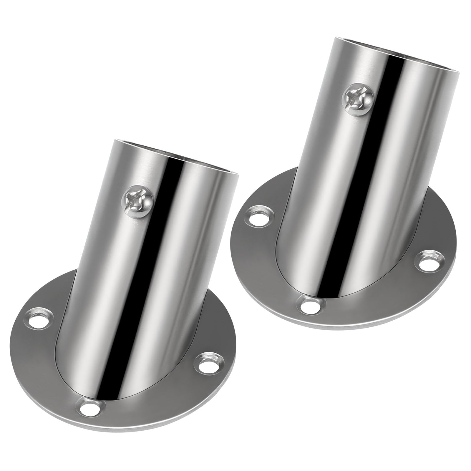 Supports à bride 25 mm acier inoxydable pour penderie lot de 2