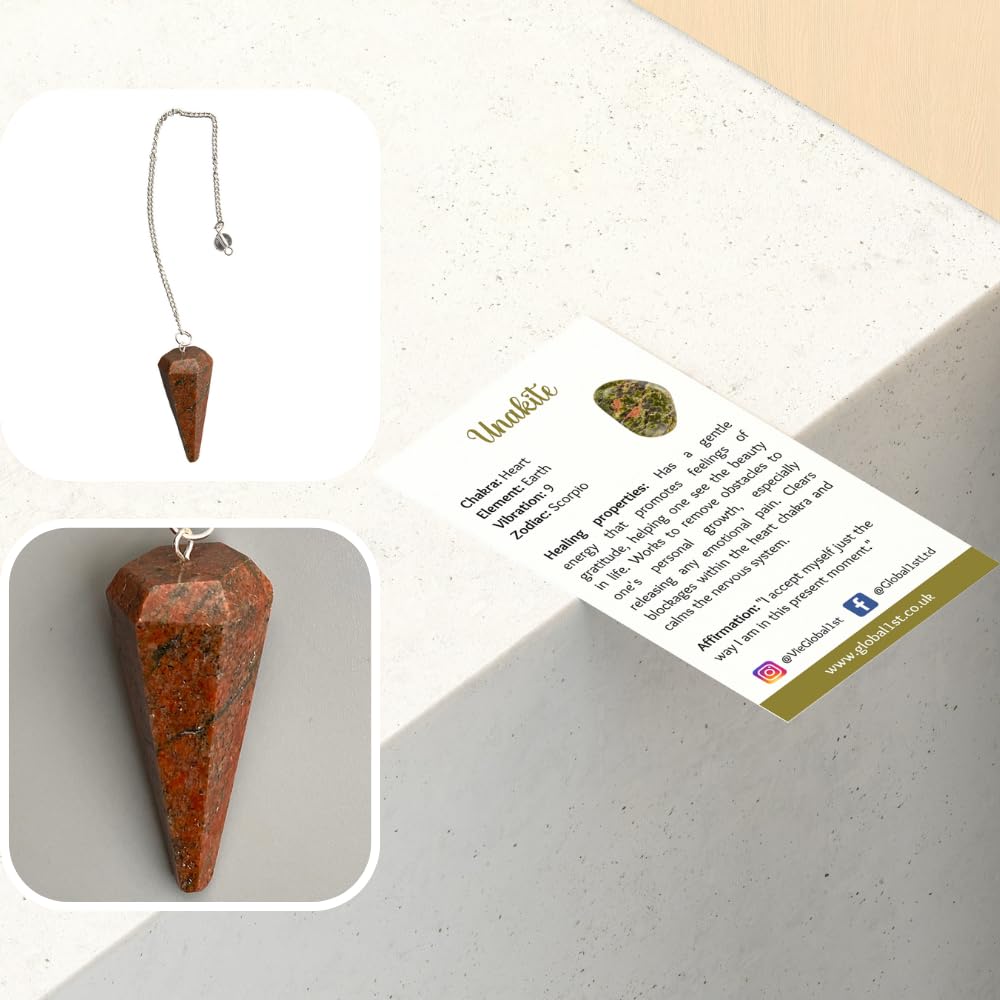 VIE Pendulum with Chain (Unakite), Natural - Image 3