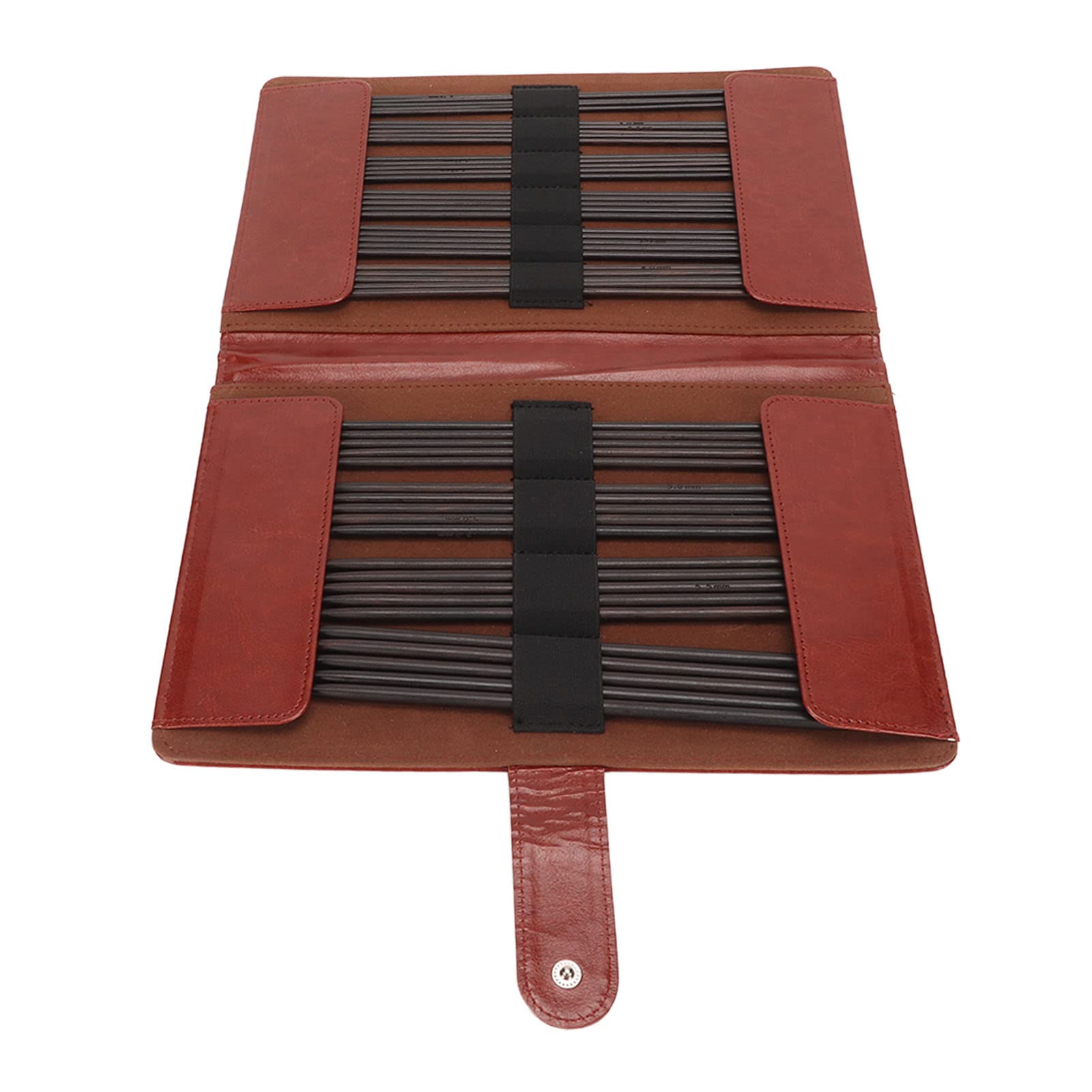 Rcniso Stricknadeln-Set aus Holz, 50-teilig, Fein Poliert, Doppelspitzig, Zum Stricken von Socken und Pullovern, Blackwood-Material
