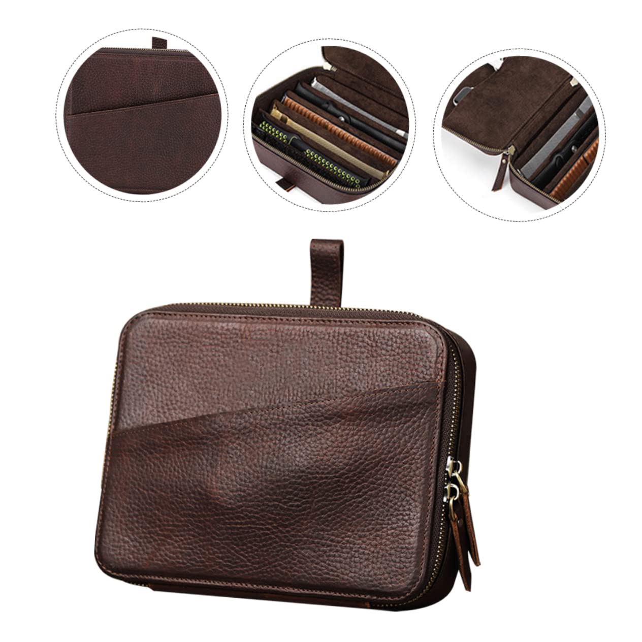 Estuche portátil para Relojes, Caja de Viaje para Hombres y Mujeres, Organizador de Relojes de Cuero con Compartimentos para Camping y Almacenamiento al Aire Libre.
