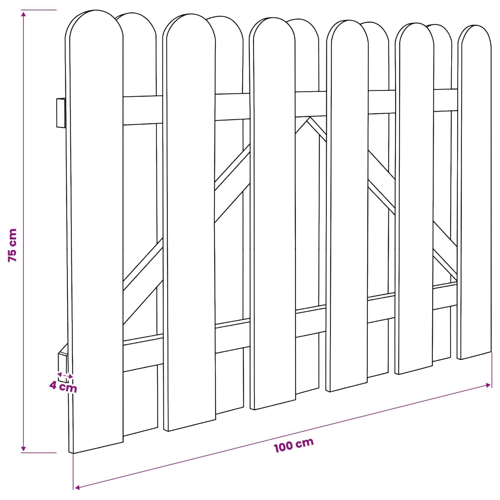 vidaXL Brama ogrodowa 100 x 75 cm Lite drewno sosnowe zielony