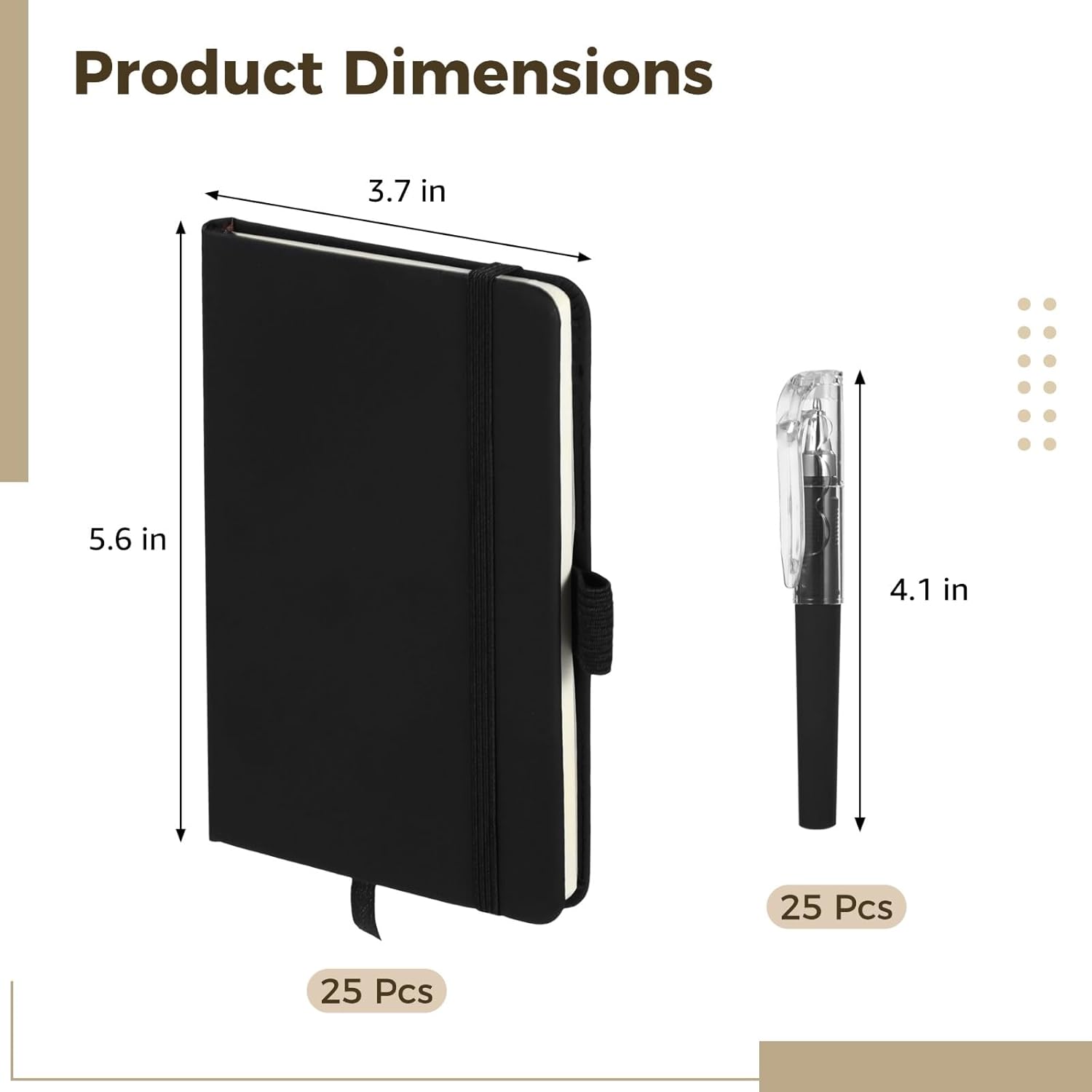 NIMBLOOM 25 Sets A6 Faux Leather Notebooks with Pens, 5.6 x 3.7 in Lined Mini Journals Notepads Bulk, Pocket Small Notebook with Pen Holder for Travel, Office, School