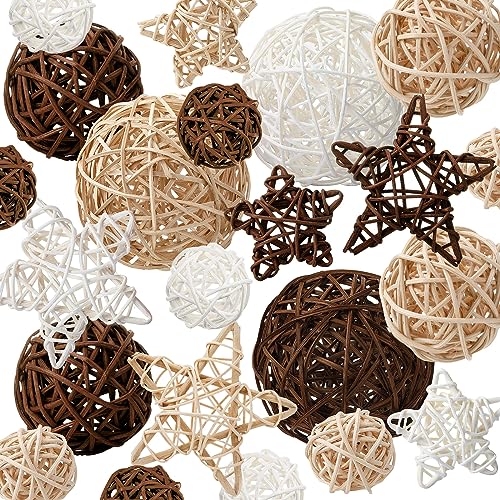 Chunful CHUNFUL-DECORATIONS-64 22 Pcs Wicker Rattan Balls Decorative For Bowl Orbs Vase Fillers cover