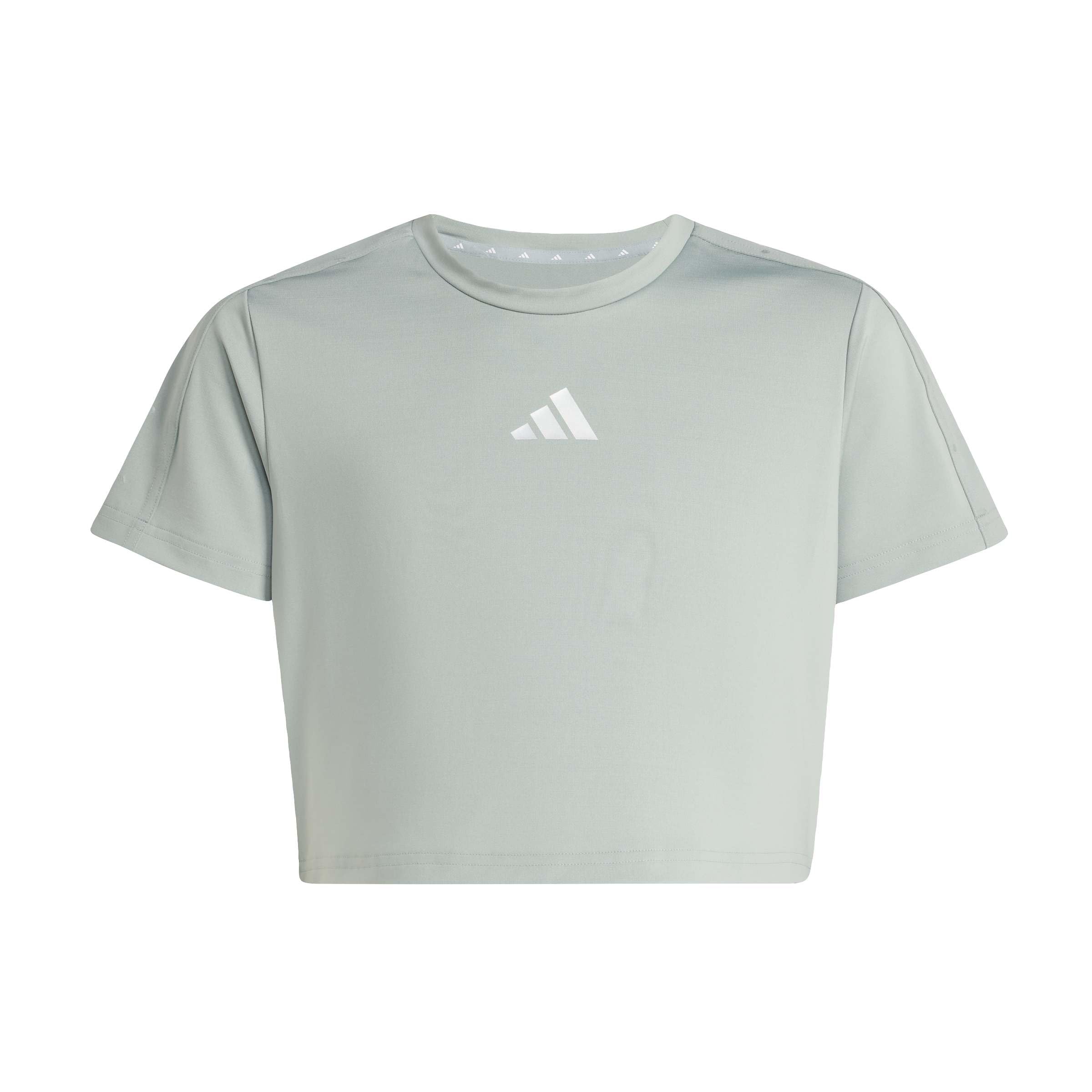 adidas Girl's Train Essentials Seasonal Print T-Shirt, Wonder Sage/Silver met., 13-14 Years