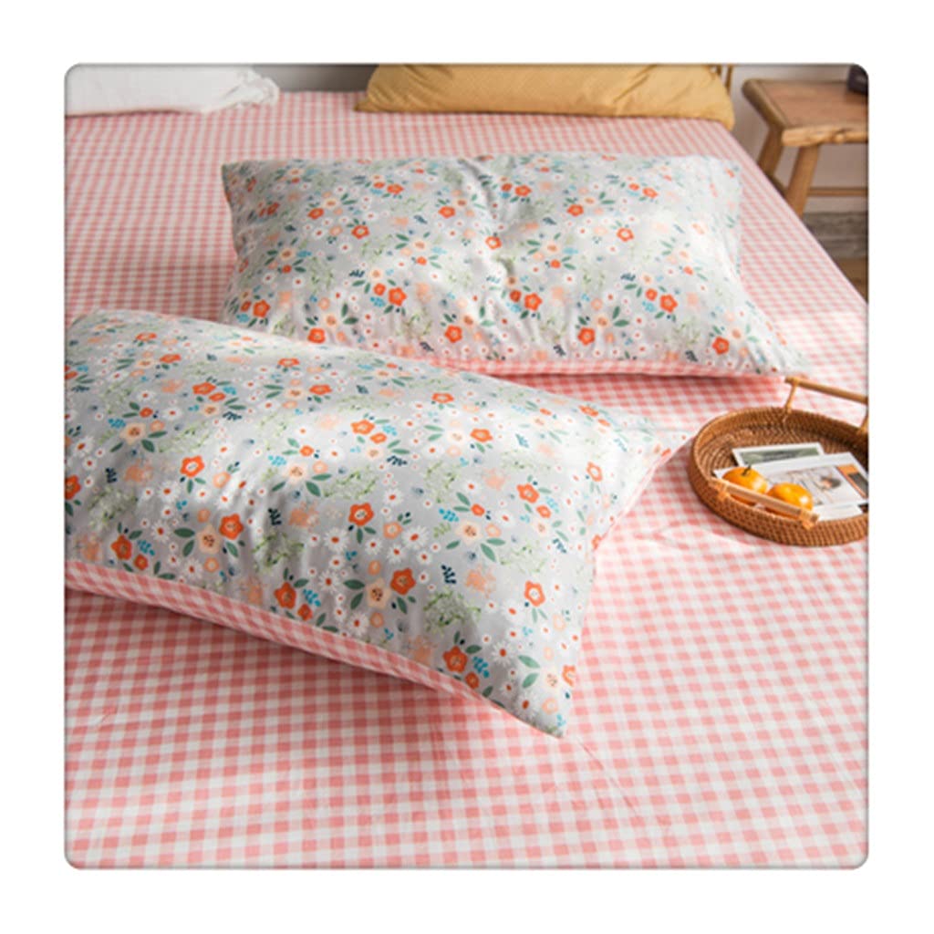 MFJGHU Northern Europe Cotton Minimalist Small Fresh Single Envelope Pillow Case Lovely a Pair(Style I)