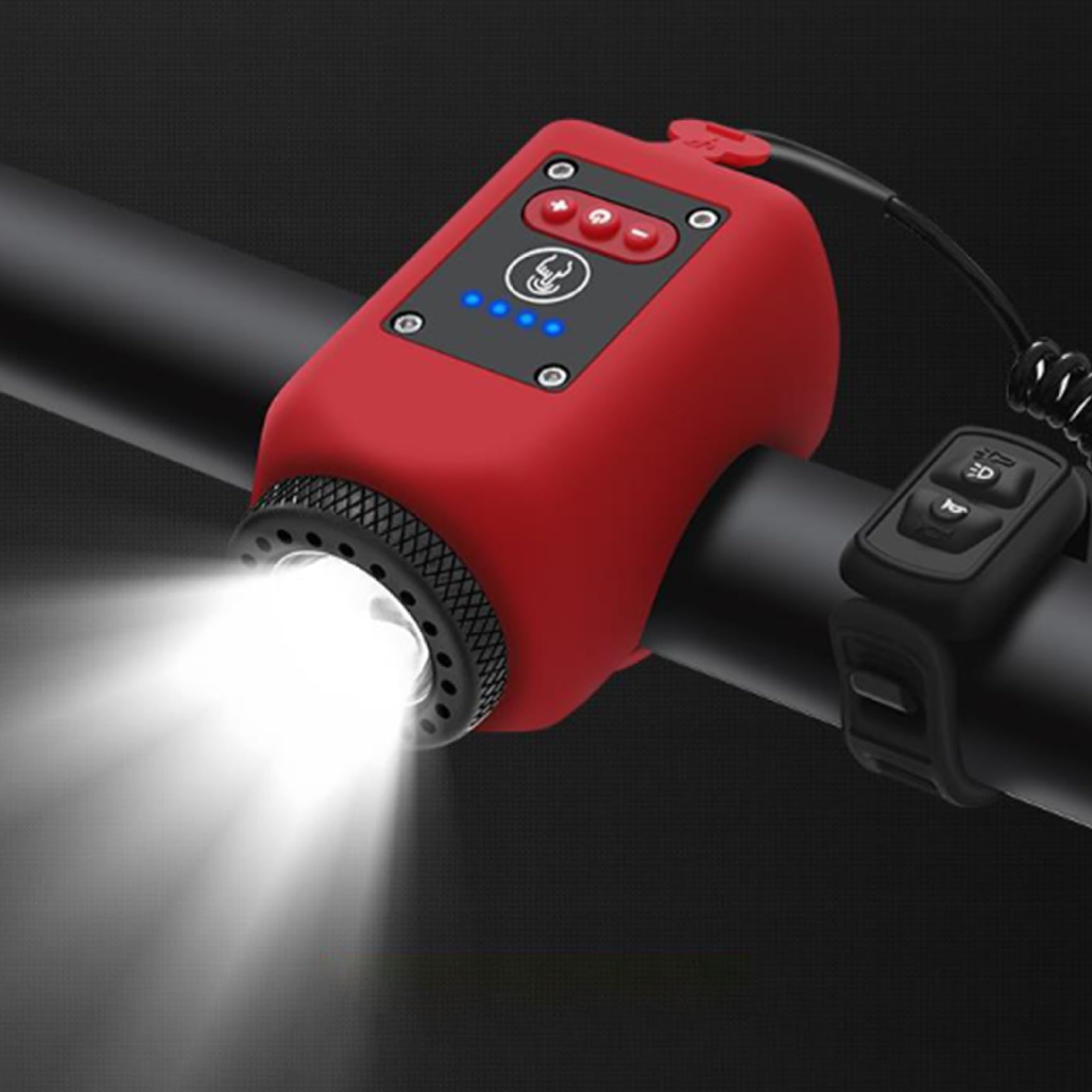 Pesoncarl 2 in 1 Bike Lights and Horn, Waterproof Ebike Light with 4 Lighting Modes, 110db Loud Bike Horn with 5 Sound Modes USB Rechargeable, Headlights