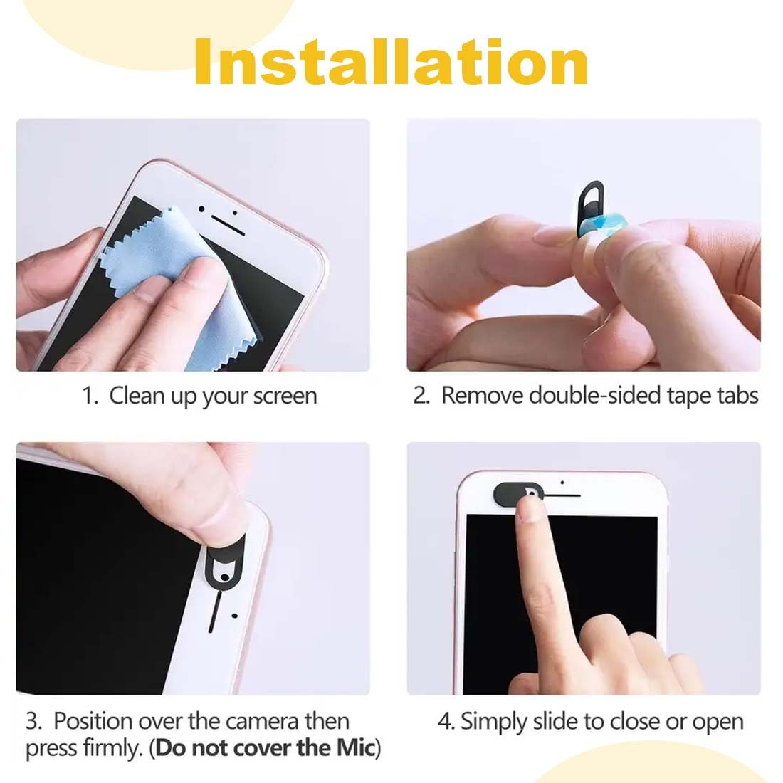 XPEX 3pz Copertura Webcam, Copertura Fotocamera Ultrasottile Per Tablet, Cache Webcam Portatile, Pc, Smartphone Cache Webcam Pc Portatile