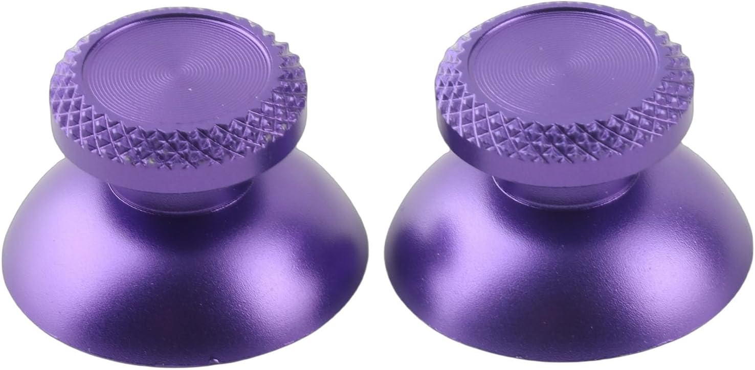 2Pcs Metal Analog Grips Stick Thumbsticks Controller Aluminum Alloy Metallic Joystick Handheld Game Console Accessories (Purple)