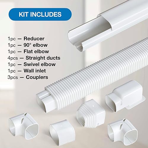 Miniatura 6 de Cooper & Hunter Juego de fundas para mini aire acondicionado dividido y bombas de calor pintables y decorativas duraderas (3 pulgadas de ancho  12