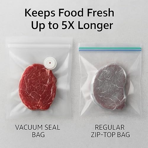 Miniatura 2 de Bolsas compactas selladoras al vacío, reutilizables con doble cremallera, pequeñas bolsas de almacenamiento al vacío (8.3 x 8.7 pulgadas), 30