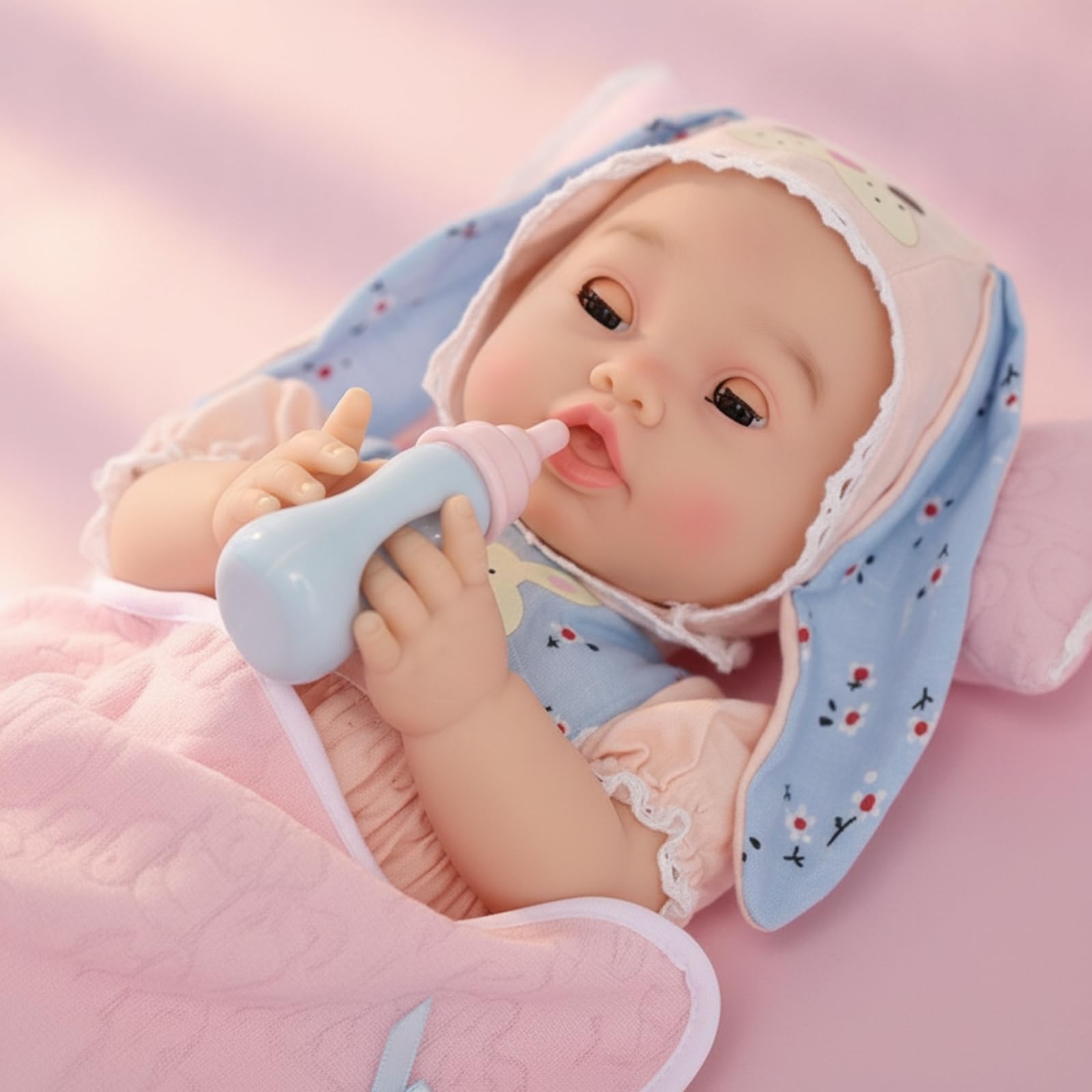 Gralara Poupée Bébé avec Tétine Interactif Bébé Jouet avec Couverture Souple Poupée Interactive pour Enfants, Tout-Petits