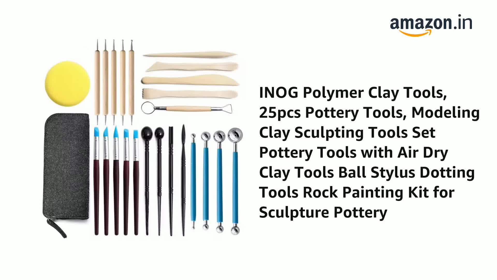 9pcs Polymer Clay Tools, Pottery Silicone Clay Sculpting Tool Including 4pcs Double-Ended Metal Ball Tools & 5pcs 2 Way Dotting Pen Tool Modelling Clay Embossing Tools For DIY Clay Decorative Art