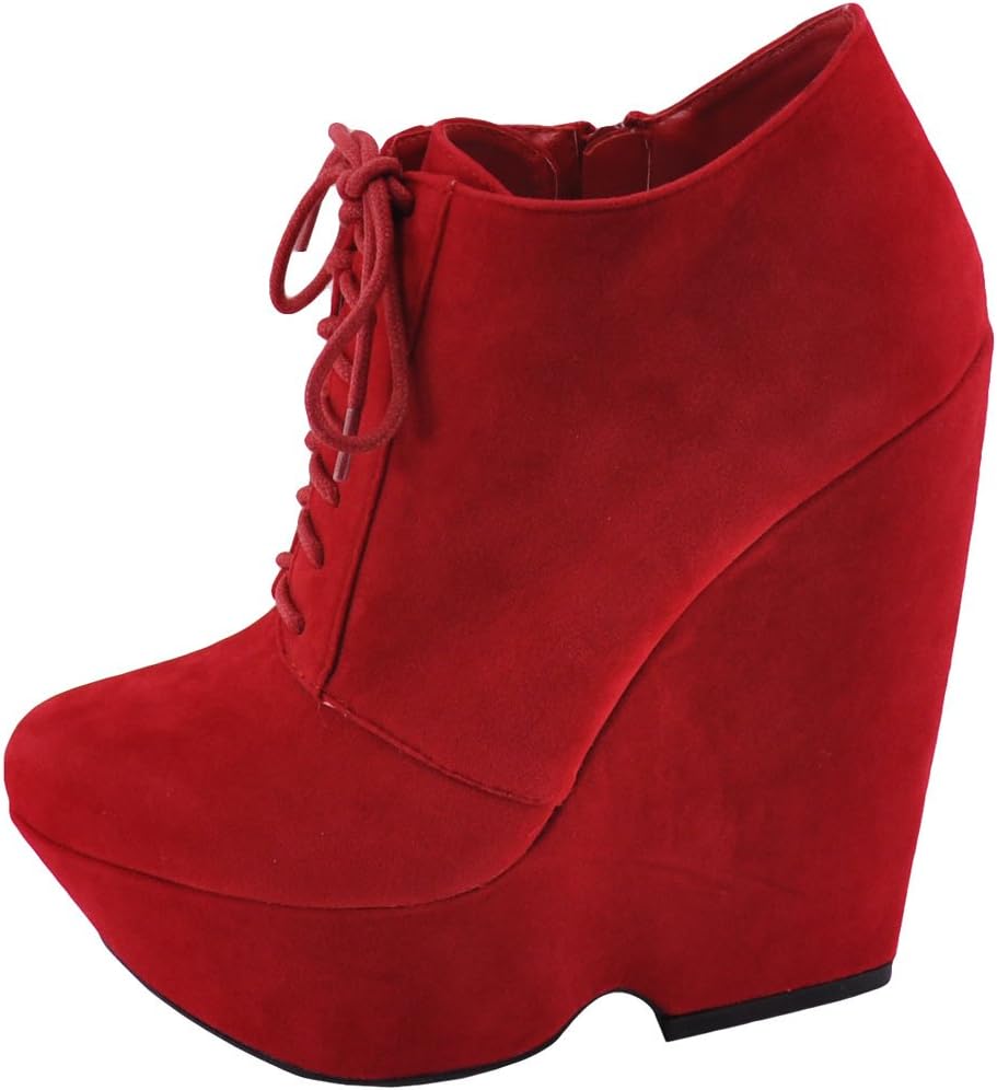 Bonnibel Caydee 01 Lace Up Platform Wedge Booties