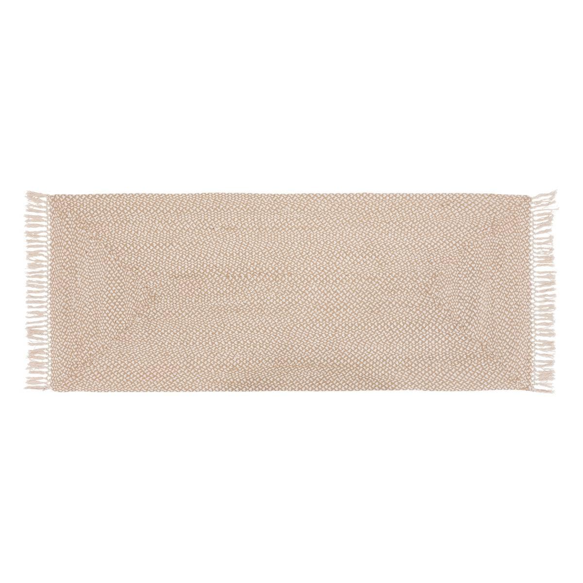 Tapis de Couloir mélange de Jute et de Coton avec Franges 80 x 200 cm - Atmosphera