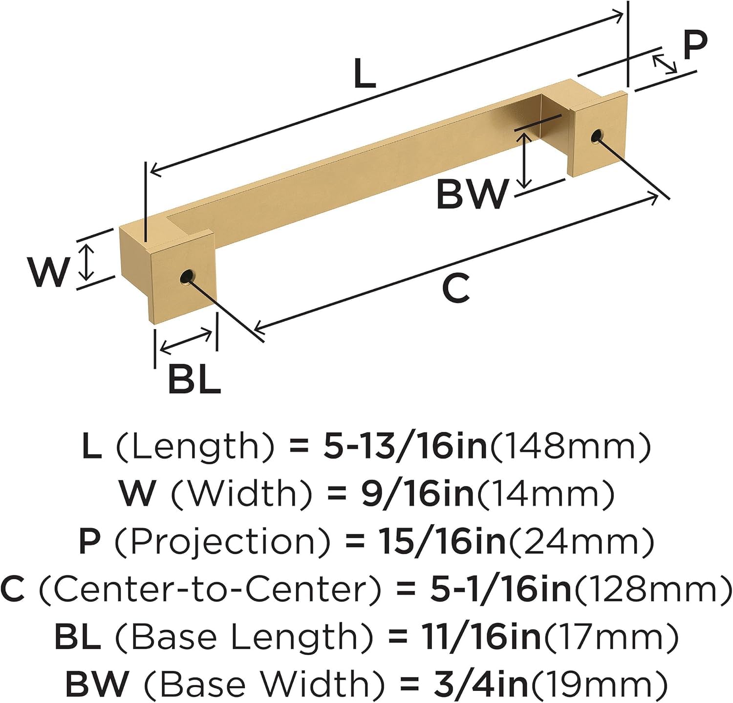 Amerock, Champagne Bronze, 5-1/16 in. Center-to-Center - Image 4