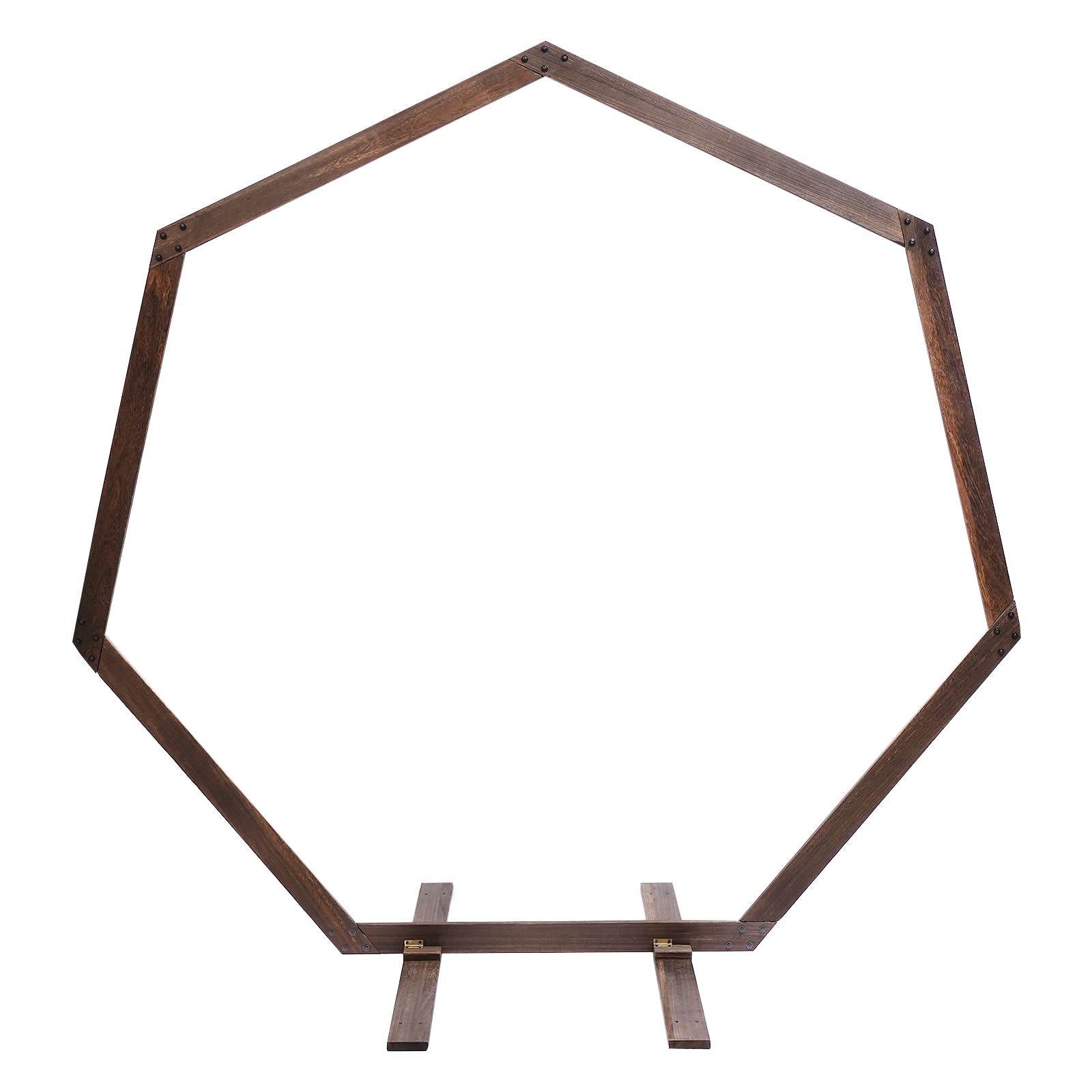Hochzeitsbogen Holzgestell, Siebeneckige Hochzeitsbögen Holz Wedding Arch Hintergrund Ständer für Hochzeiten Dekorationen