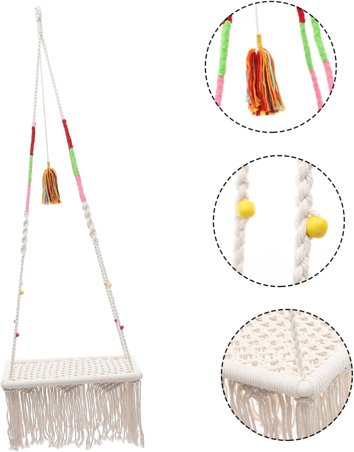 Hanging Cat Bed Rope Swing Hammock Decorative Indoor Kitten Nest Skin Friendly Warm Material Small Pet House Suitable for Cats Hamsters Chinchillas Easy to Clean and Wash