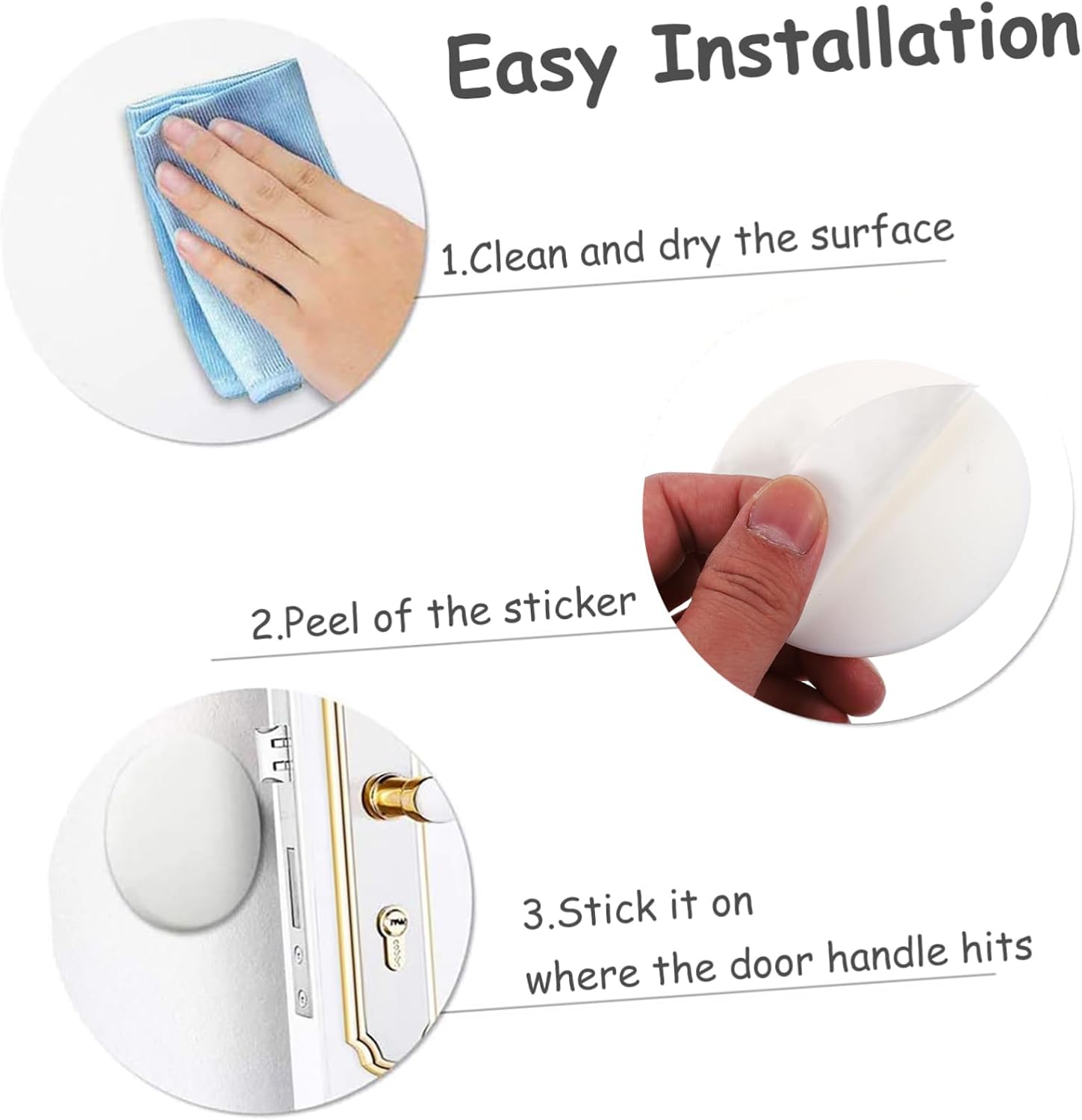 DOITOOL 4pcs Silicone Door Stopper Pad Cabinet Cushion Pad Self Adhesive Protector