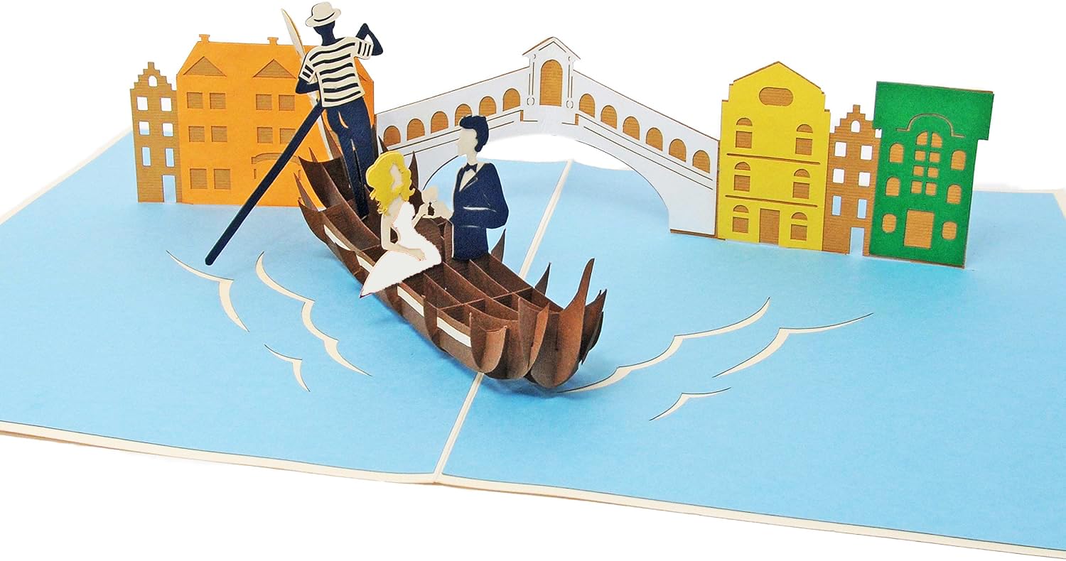 Biglietto Pop-Up Venezia 3D Per Anniversari - Design Romano, Per San Valentino E Feste - Foto 13