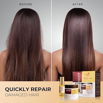 Karseell Collagen Hair Mask and Argan Oil Repair Set, 500ml + 50ml | Moisturizes and strengthens hair, Nourishes hair and leaves shine.