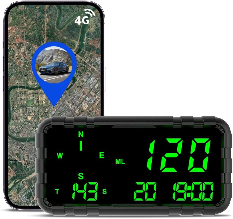 GPS Tracker for Vehicle Car Tracker Device Digital GPS Speedometer MPH Odometer Heads up Display HUD Automobile Compass for Dashboard for All Vehicles
