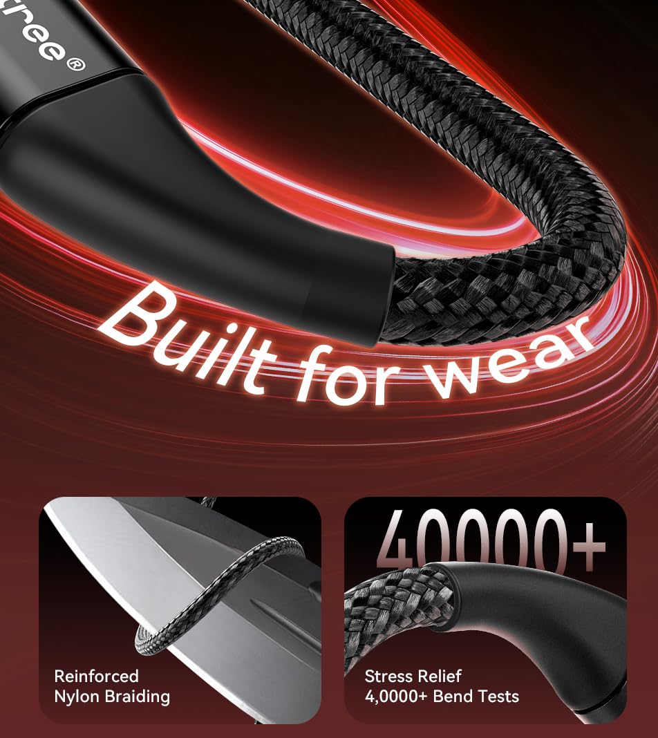 Cable USB C a USB C, 2 unidades, cable USB C trenzado negro, tipo C, carga rápida para MacBook Cable, compatible con Samsung Galaxy S20+ Ultra/Note 10+, Air/iPad Pro 2020/2018 y más
