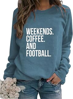 EGNMCR Sorry Can't Football Bye Sweatshirt Women Football Lover Attitude Long Sleeve Shirt Round Neck Athletic Pullover Top