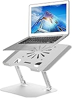 Vista 1 de Adjustable Laptop Stand with Cooling Fan, Aluminium Alloy Multi-Angle Computer Holder for Desk, Portable Notebook Metal Mount Compatible with