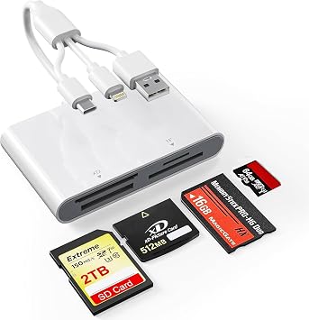 Memory Stick Pro Duo Adapter - SD/MS/XD/TF Cybershot SD Memory Stick Pro Duo Reader for iPhone 17 16 15 14/Android/PC, 4 in 1 Memory Card Digital Camera Adapter