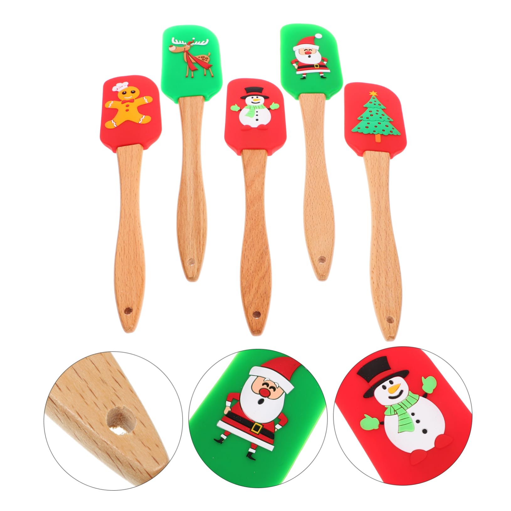 5piezas Espátulas De Reutilizables Para Repostería De Herramientas De Cocina Para Decoración De Tartas y Pasteles Utensilios De Navidad Diseño y Práctico