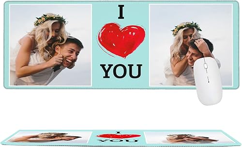 Alfombrilla de mouse grande personalizada, alfombrillas de mouse personalizadas con logotipo de texto fotográfico, alfombrilla de mouse de goma