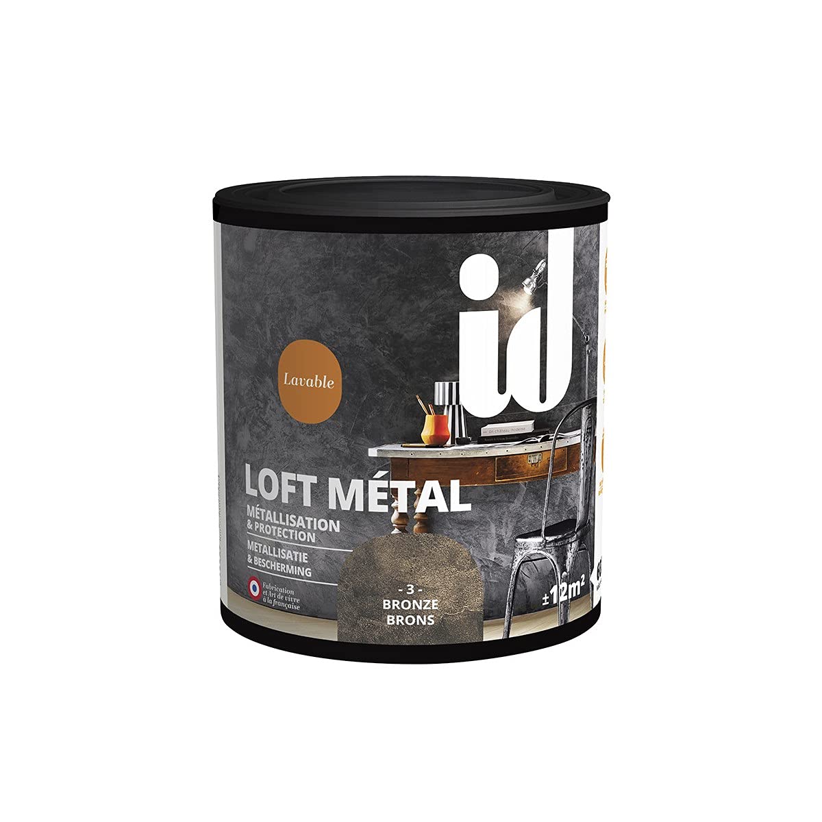Finition BRONZE LOFT METAL Metallisation & Protection 600ml - ID Paris
