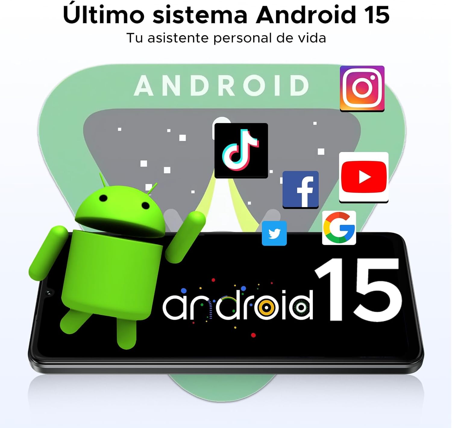 Smartphone displaying Android 15 operating system