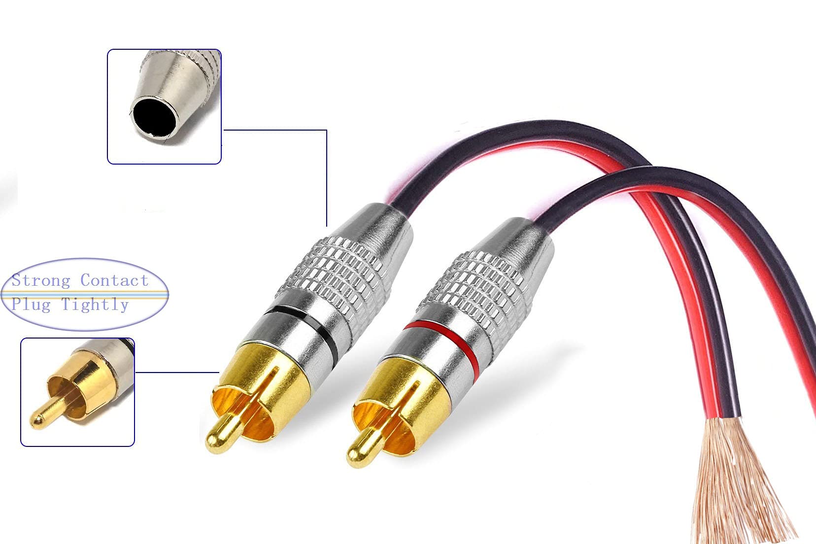 RCA to Speaker Wire Adapter, Ukiism Speaker Bare Wire Cables to RCA