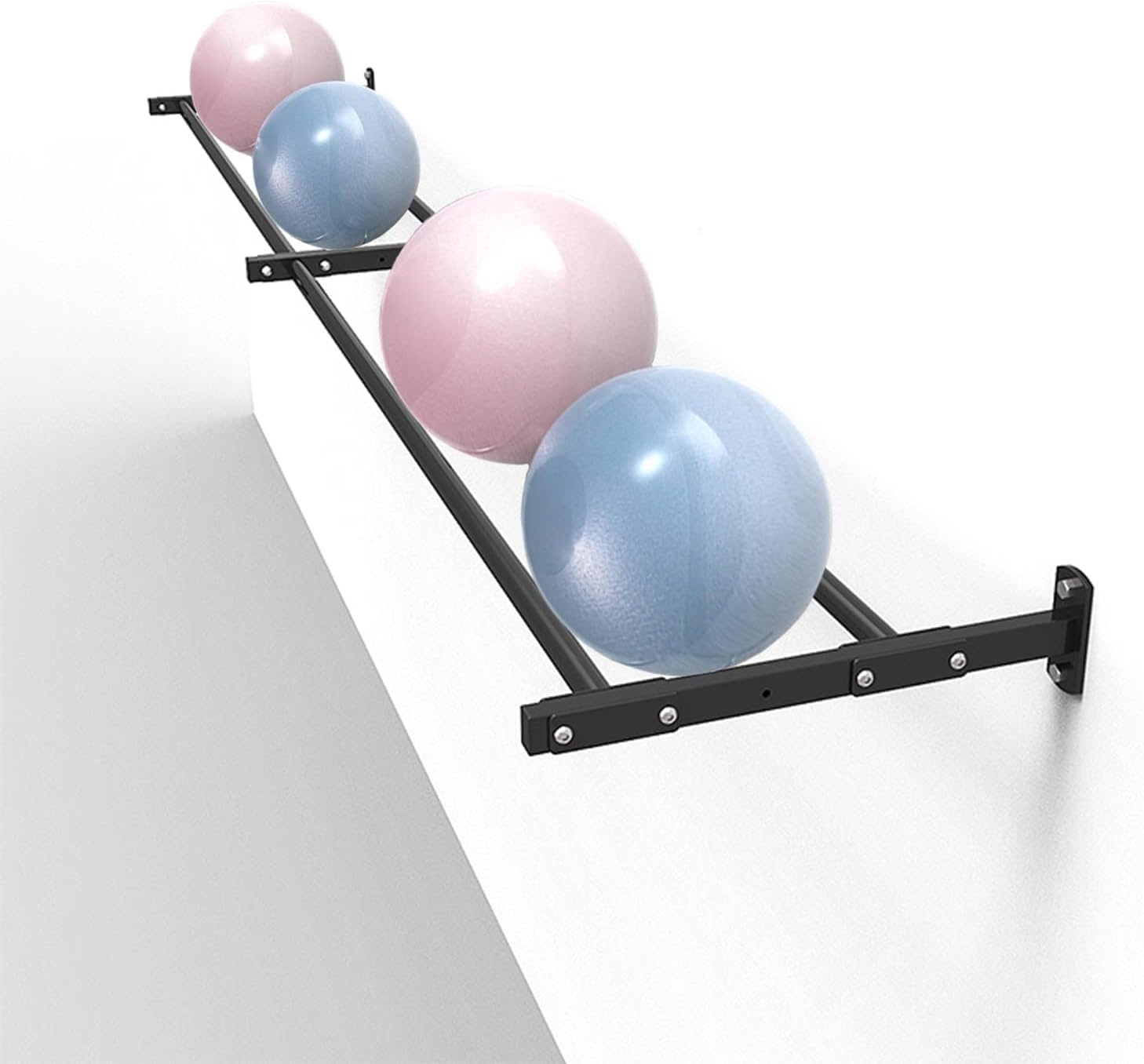 Soporte Vertical Pelotas 3 Capas - Estante Balones Baloncesto Fútbol Voleibol Montaje Pared O Suelo