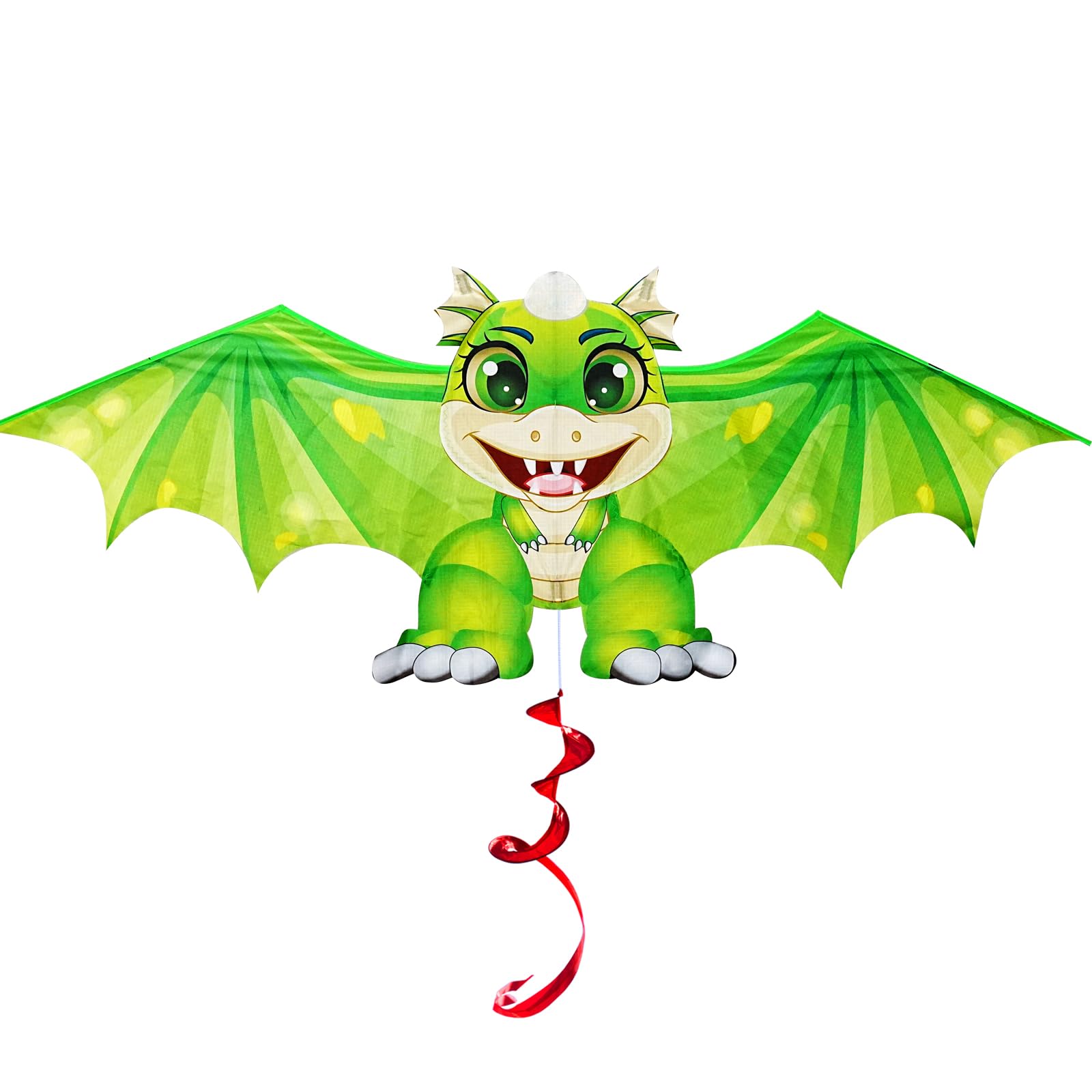 Touch the sky Dinosaur Kite for Adults, Easy to Fly, Exquisite Fabrics and Unique Structure Design, Excellent Outdoor Games and Activity Toys, Suitable for Beginners. (Green)