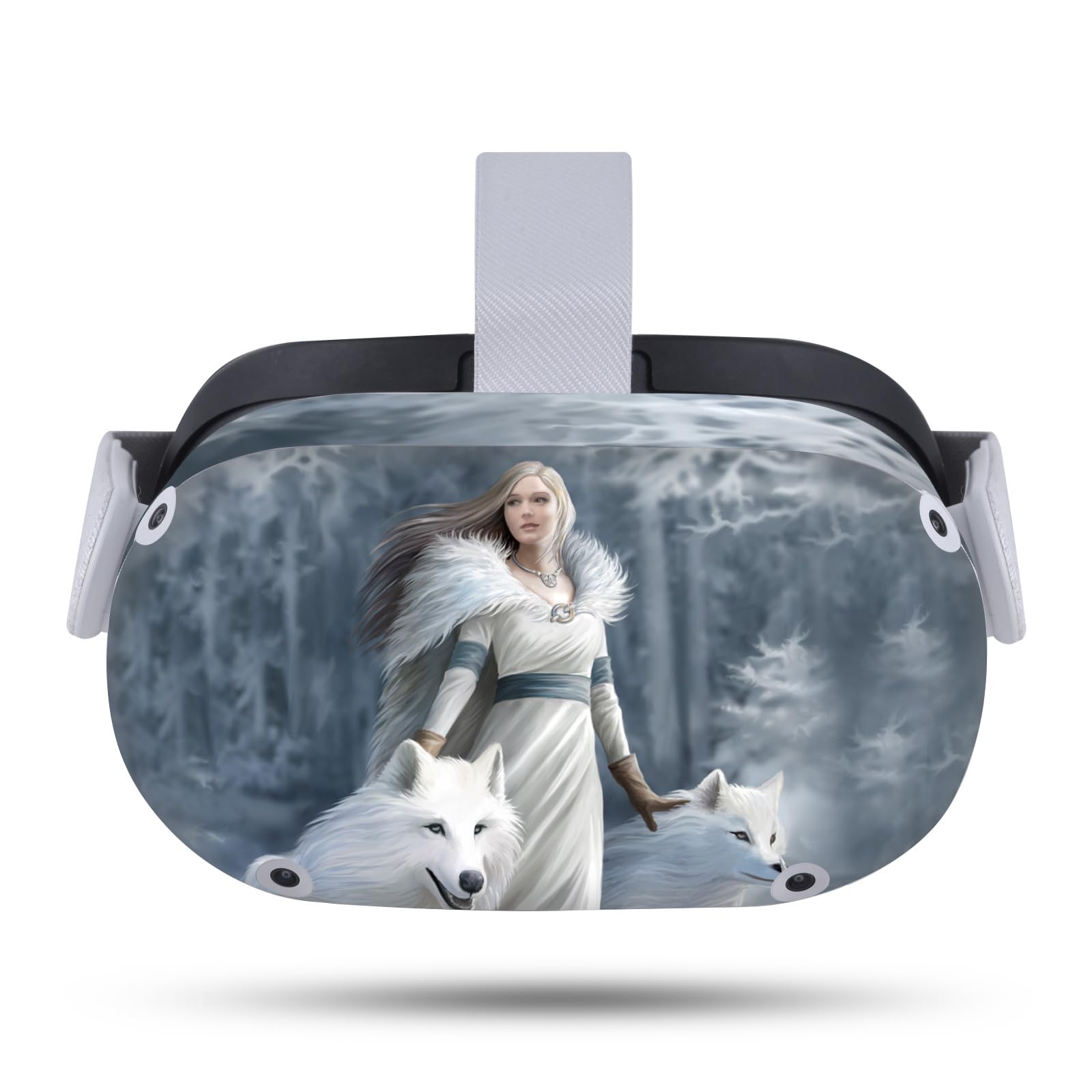 Head Case Designs Officially Licensed Anne Stokes Winter Guardians Art Mix Vinyl Sticker Skin Decal Cover Compatible with Meta Quest 2