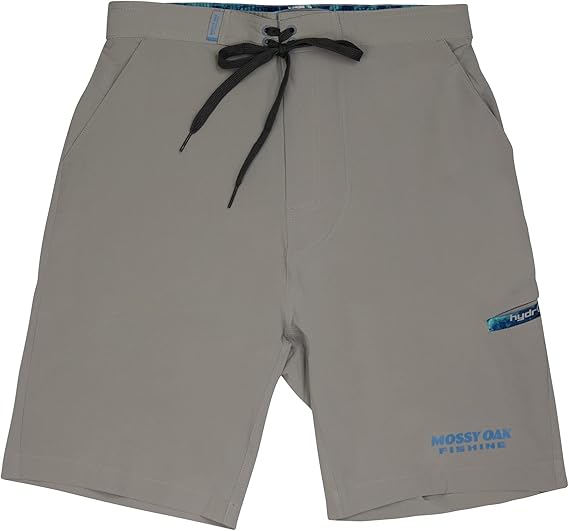 Mossy Oak Men's Fishing Board Shorts No Mesh Lining, Cool Grey, Medium