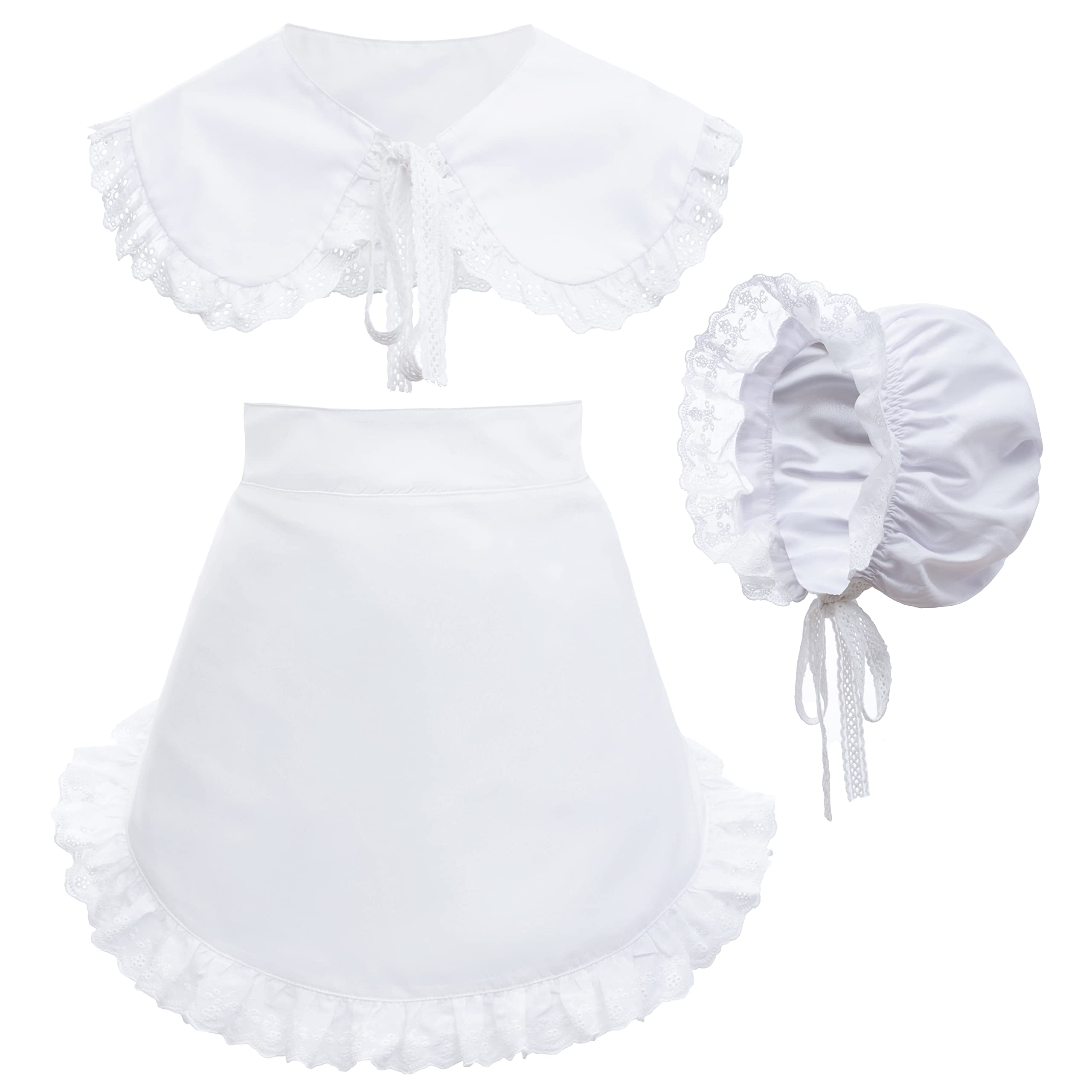 Sun Hat Mob Cap Victorian Pioneer Prairie Bonnet Colonial Headwear Shawl Wrap Stole Apron Costume