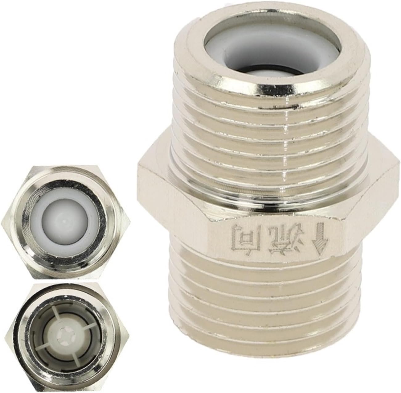 1 PCS toilet check valve 1/2" 3/4" external thread copper nickel-plated one-way valve return water return check valve(Color:DN20 Male X Male 4)