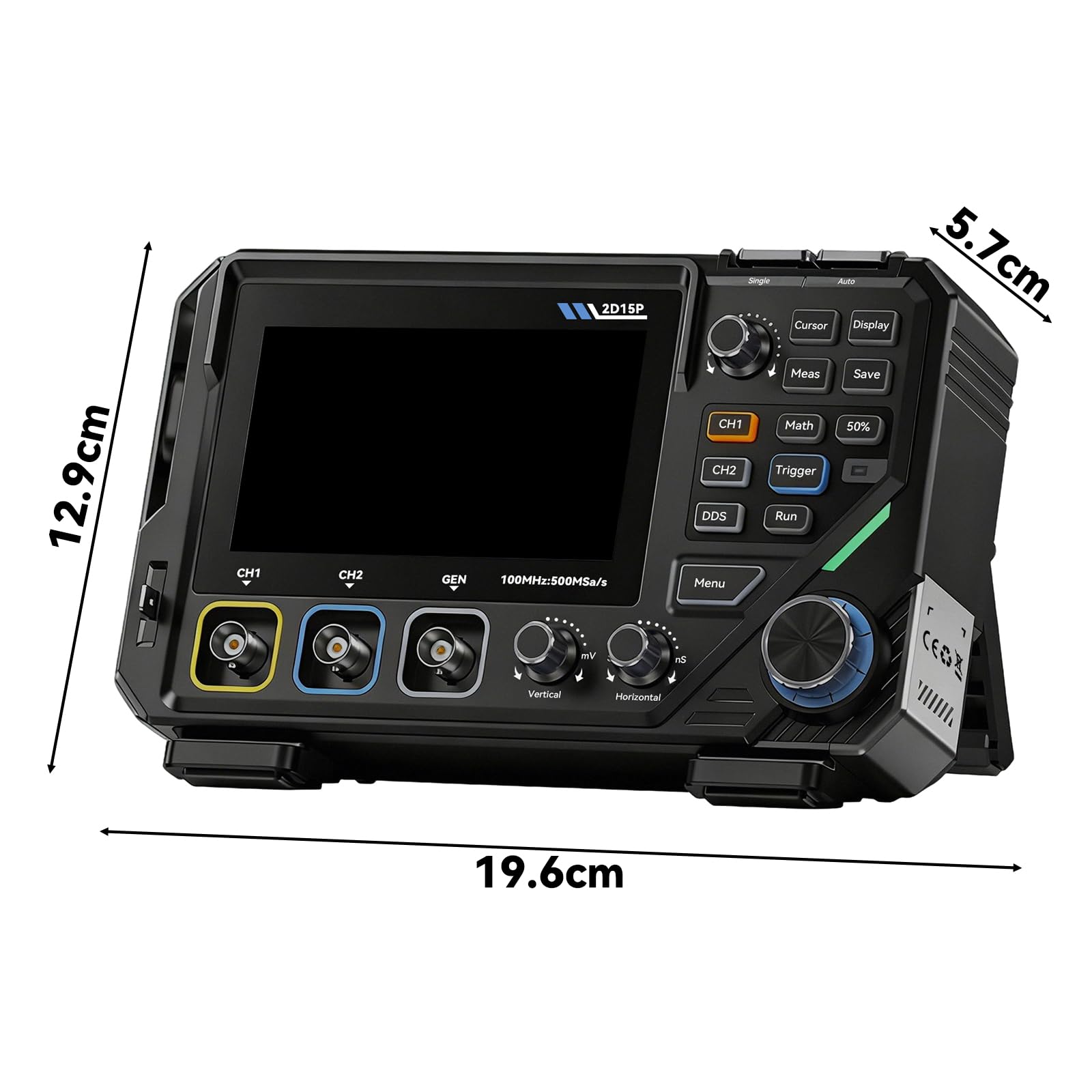 Oszilloskop, 2D15P Oszilloskop Multimeter 100MHz Bandbreite 3 in1 10MHz Signal Generator 4,5 stellige Präzision Multimeter 500MSPS AbtastrateTouchscreen Tastenbedienung