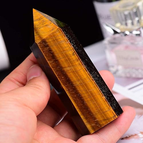 Miniatura 8 de Runyangshi Varitas de cristal curativo natural, 6 piedras de chakra de Reiki facetadas, varita de prisma facetada de cristal curativo (5 unidades,