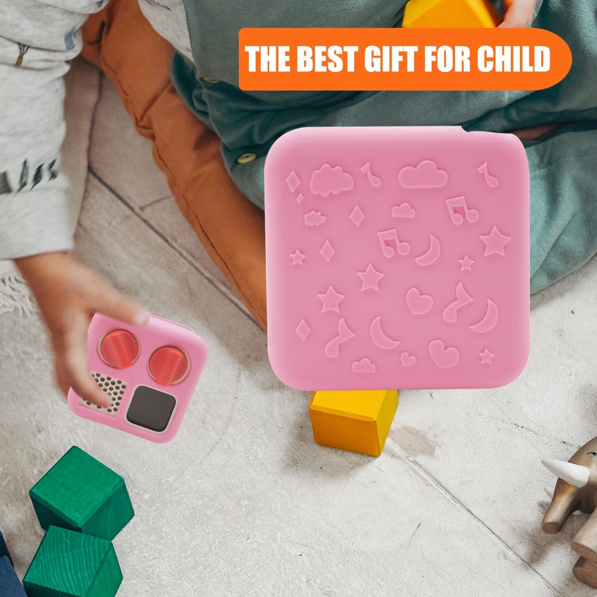 xcivi Soft Anti-Slip Silicone Protective Cover for YOTO Mini Audio Player | Shockproof silicone cover for YOTO Mini music player,slip-resistant, accessory for kids music players, case only, pink